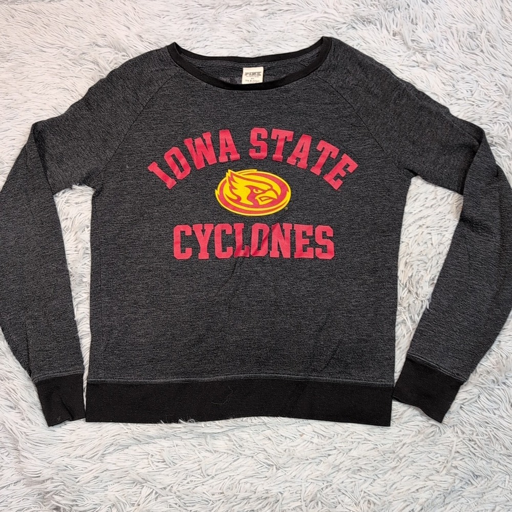 Iowa State Pink Victoria's Secret Shirt Womens XS Gray University Lightweight